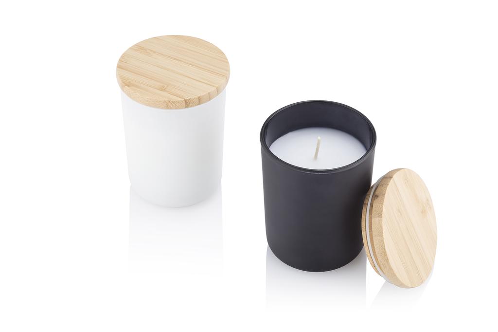 NOUM Arabic Oudh Scented Glass Candle with Bamboo Lid Black Jasani